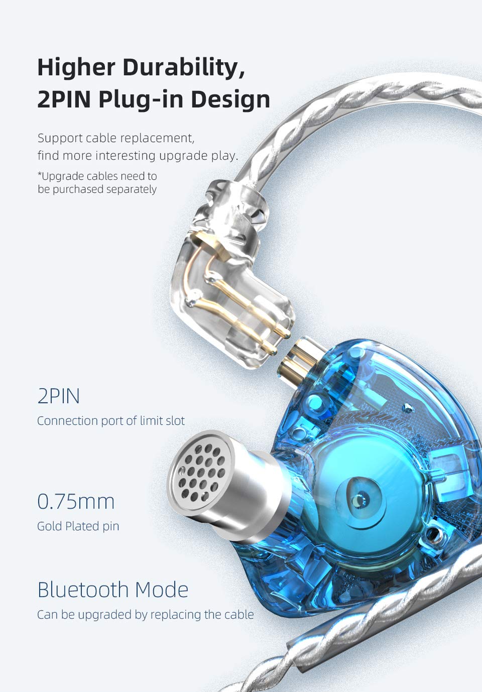 CCA KZ Zax metal headset with 7BA+1DD hybrid drivers for high fidelity bass. These in-ear monitor headphones are designed for sport and noise cancelling.