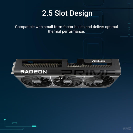ASUS Prime Radeon RX 9060 XT OC Edition 16GB GDDR6 Gaming Graphics Card (AMD Radeon RX9060XT, AMD RDNA 4 Architecture, PCIe 5.0, 1x HDMI 2.1b, 2X DisplayPort 2.1a, PRIME-RX9060XT-O16G)
