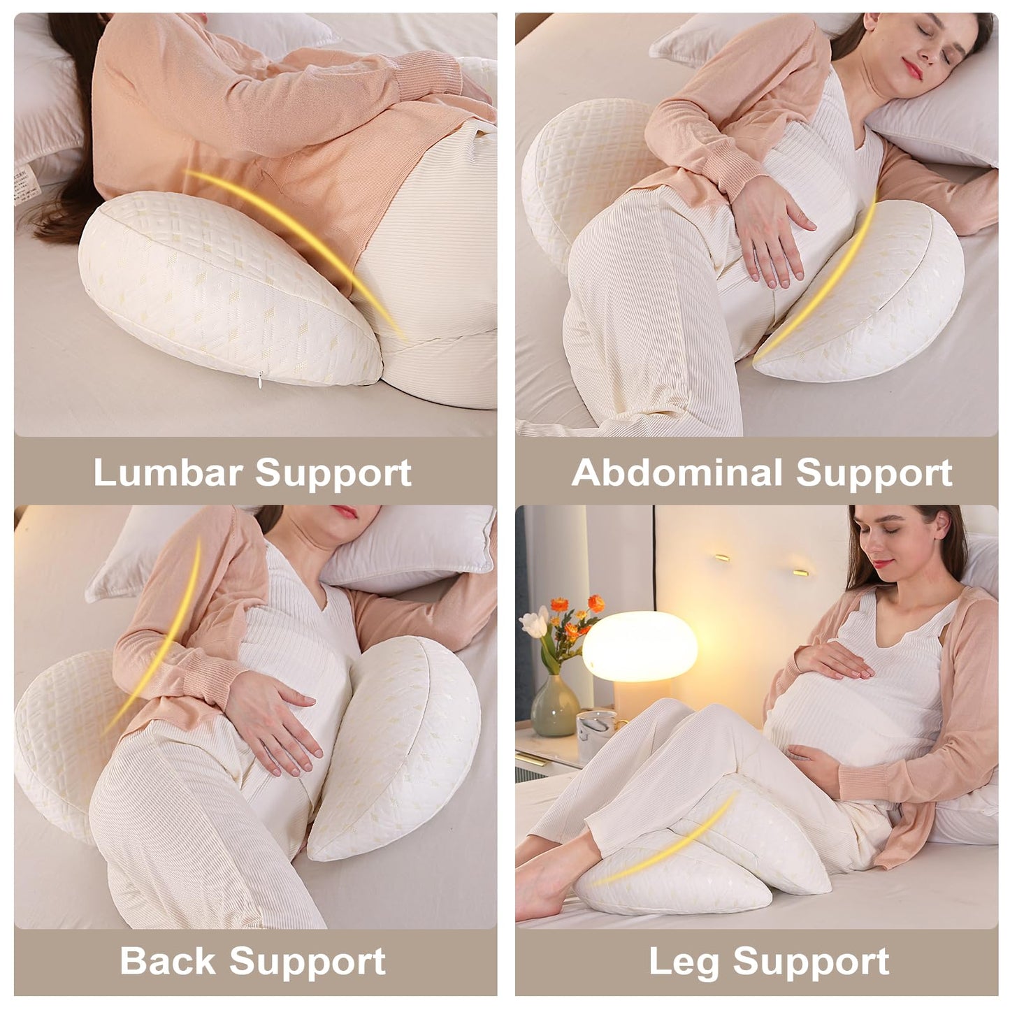 The SHANNA New Pregnancy Pillow is adjustable and comfortable for adults. It is a full body support pillow that can also be used as a nursing pillow. The cover is removable and washable. It is white in color.
