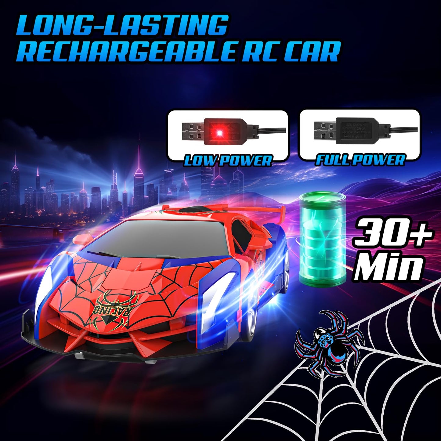 Remote Control Car Toy for 3 4 5 6 7 8+ years old Boys Girls, 2.4GHz Transformation Robot Spider RC Car with Remote Control, Christmas Birthday Gifts Kids Games for 3-12 years old.