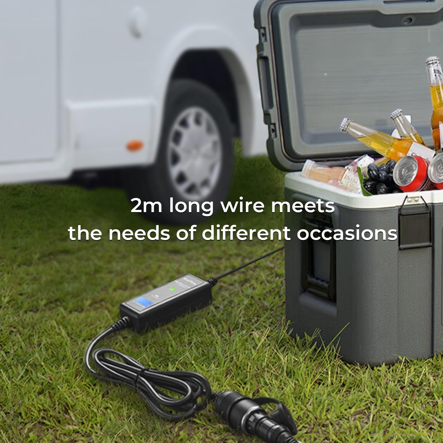 RoyPow VM10 12V 10A 120W All-in-1 Vehicle Car Battery Monitor & Protector & Extension Cable with Cigarette Lighter Adapter