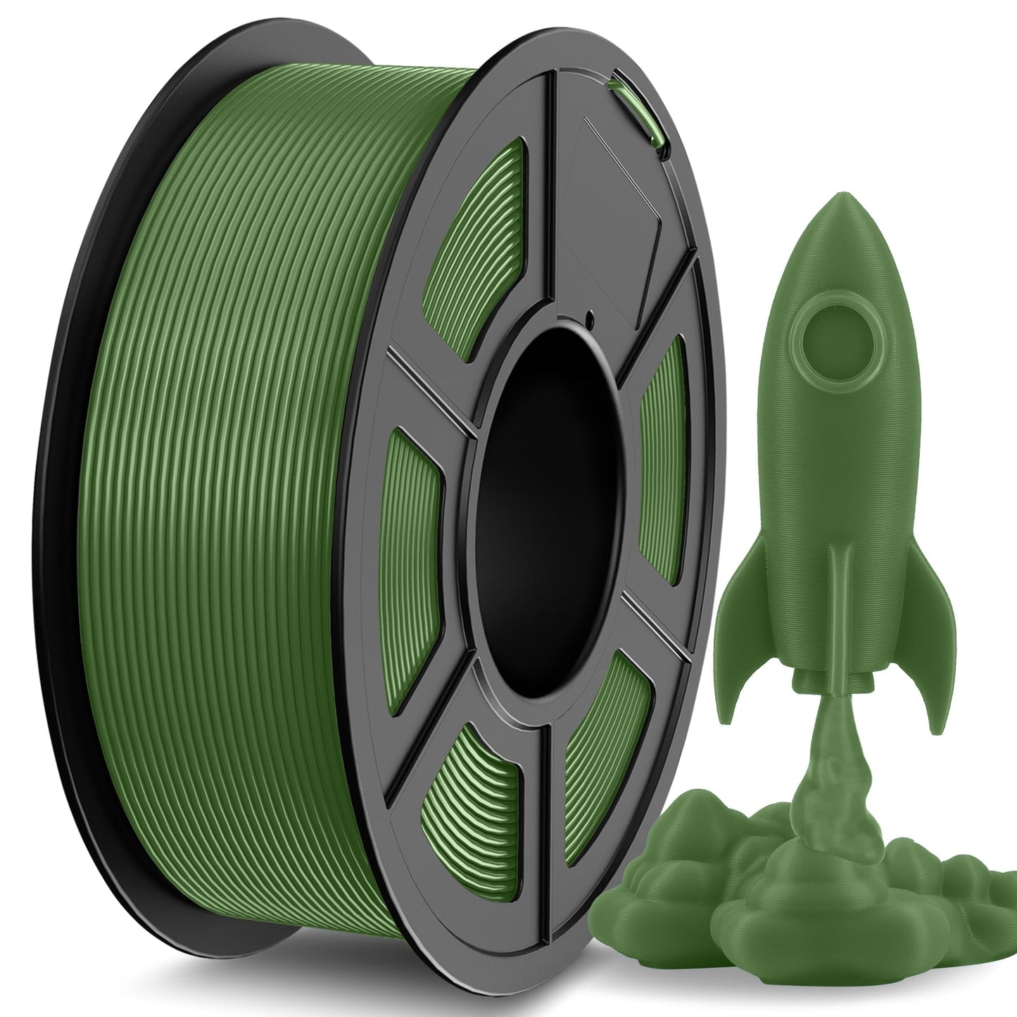 JAYO High Speed PLA Filament 1.75mm - High-speed PLA for 3D printers, precision +/- 0.02mm, neatly wound, 1.1KG spool, up to 600mm/s, ideal for fast and precise prints, Olive Green.