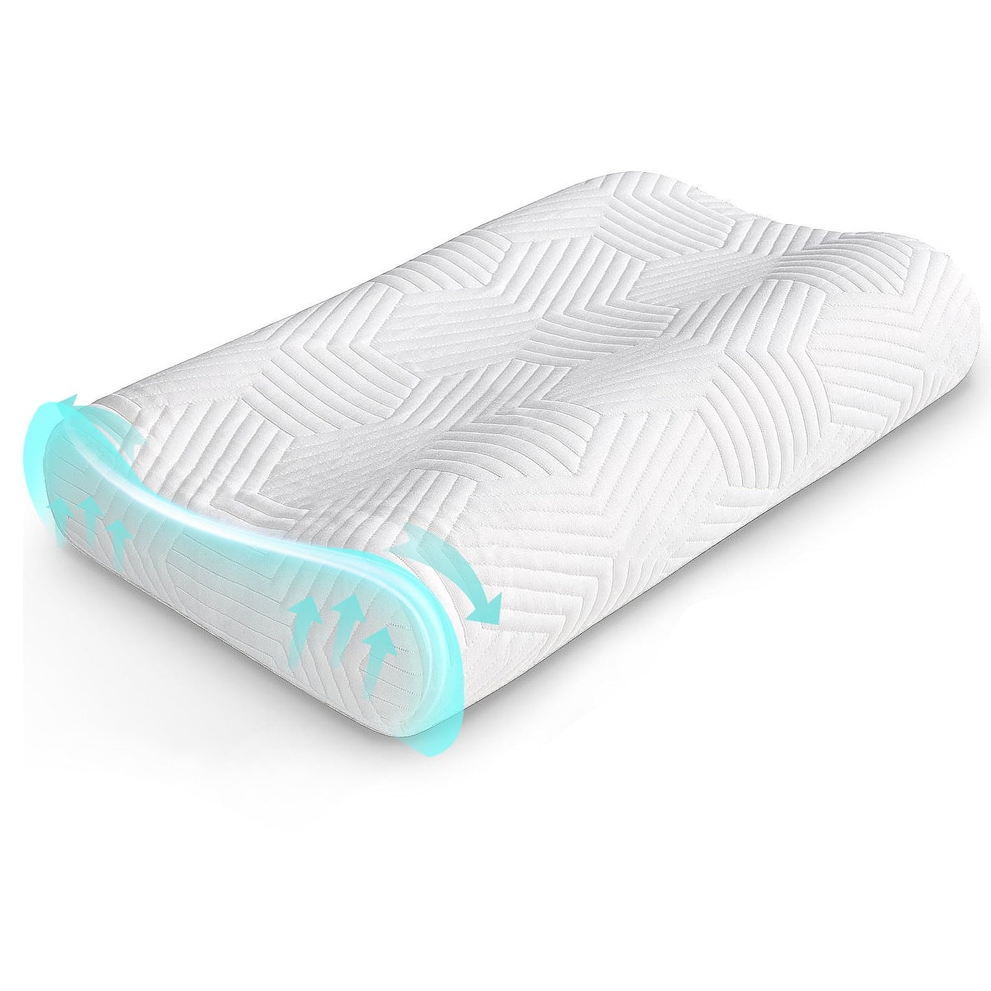 LAMB height-adjustable memory foam pillow, neck pillow neck support pillow ergonomic pillow anti-snoring pillow with removable cover.