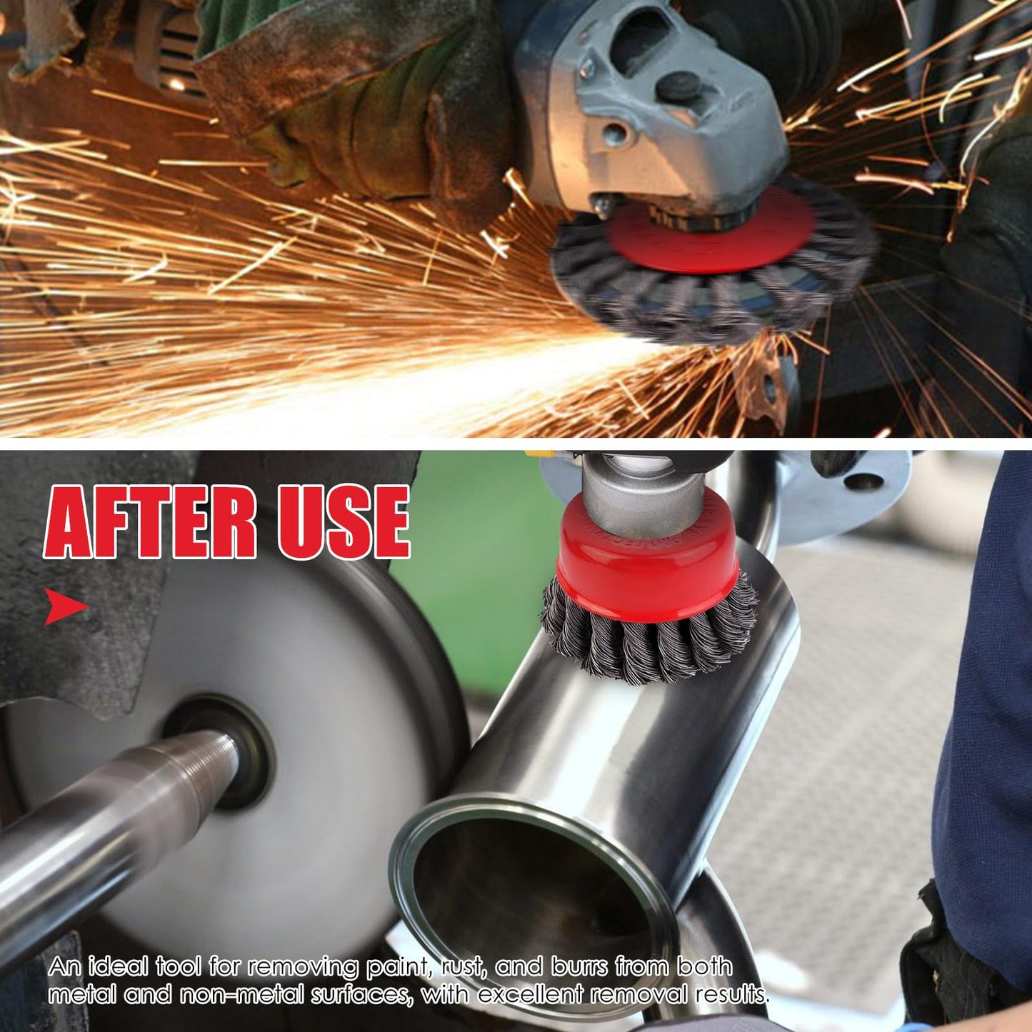 5 pieces Angle Grinder Wire Brush, 75/100/125mm Stainless Steel Wire Brush Flex, M14 Wire Brush Angle Grinder for Cleaning and Grinding