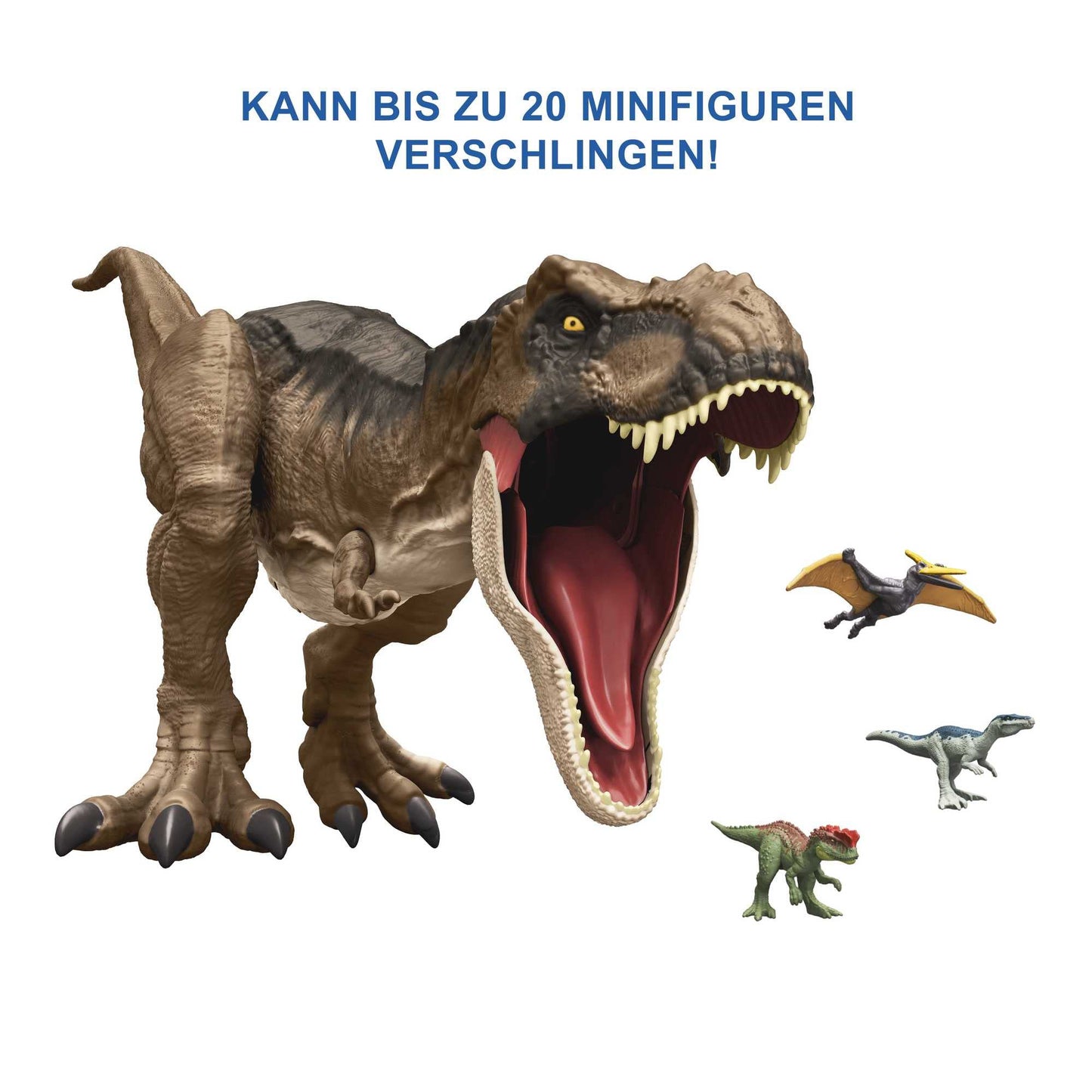 Mattel Jurassic World Dinosaur, Extra-large T-Rex action figure, 101 cm long, poseable with eating function, dinosaur toy, for kids ages 4 and up, HBK73.