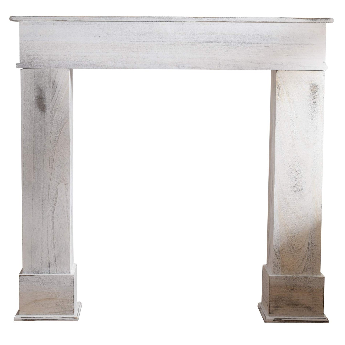 Rebecca Mobili decorative fireplace surround, white mantelpiece, wood, retro style, for living room, home decor ideas - Dimensions: 99 x 104 x 21 cm (HxLxD) - Item RE4865