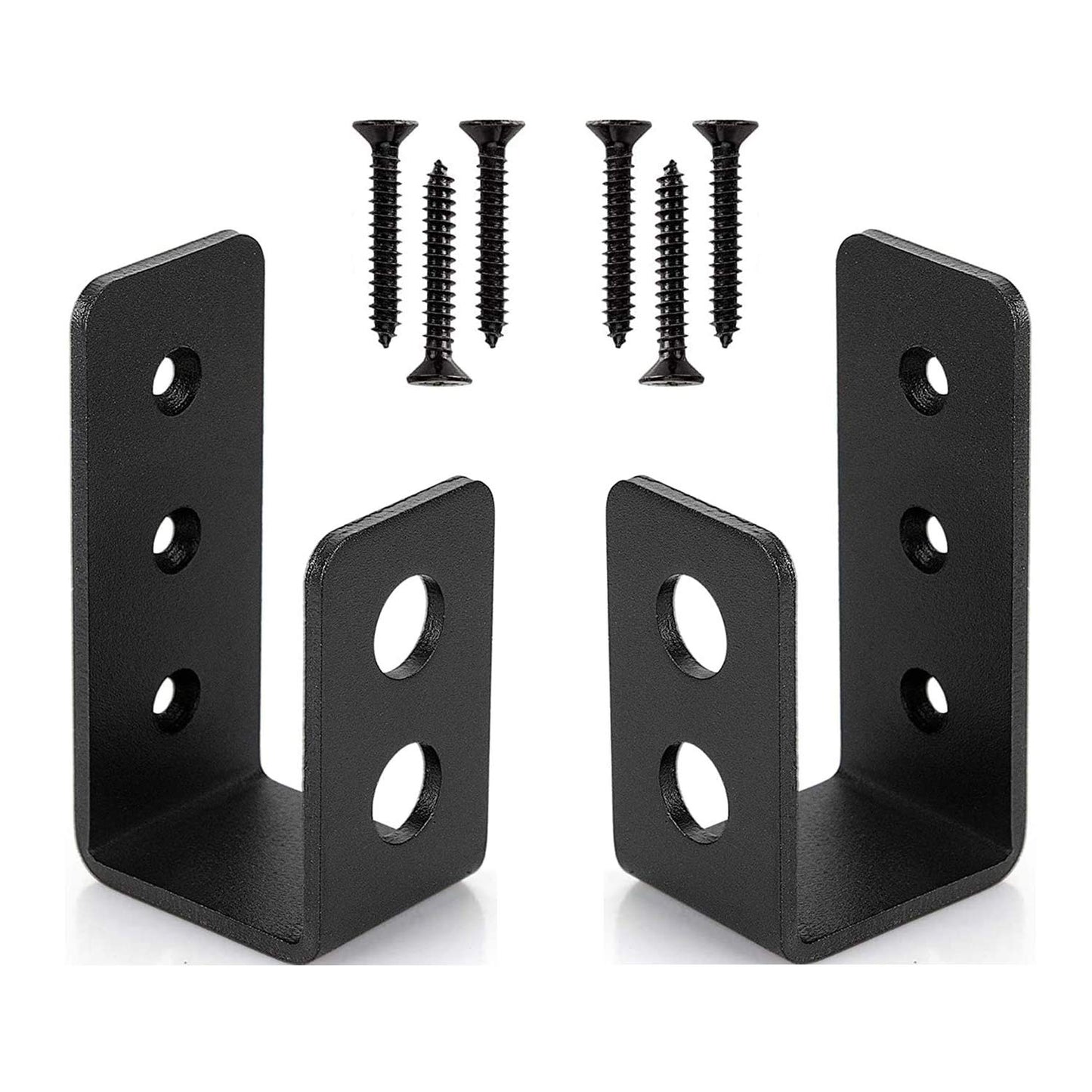 VANROUG 2 x 4 door barricade brackets, 2 pieces, durable steel bar, security door lock holder, for 2 x 4 wood, security U-clamp as door reinforcement.