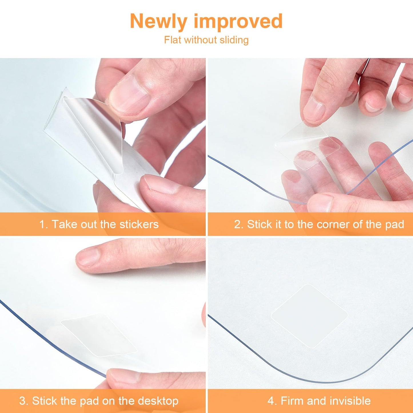 PUEAZU Desk Pad Transparent, 80x40x0.15cm Clear Large Desk Mat Transparent PVC Desk Pad Non-Slip Waterproof Table Mat Table Protector for Office Home