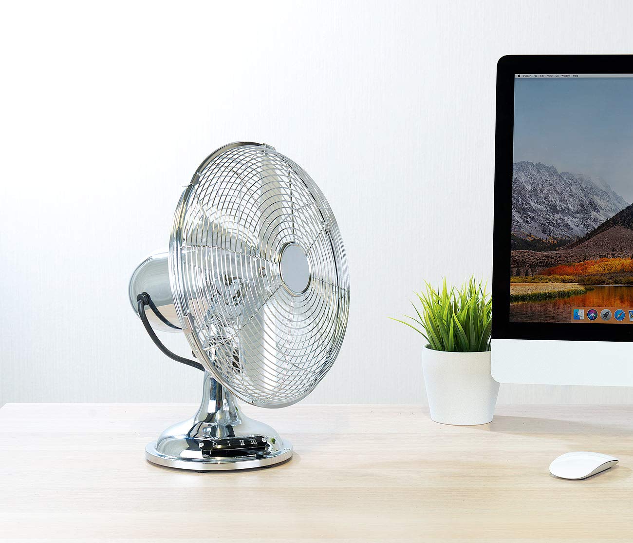Sichler Housewares Office Fan: Full Metal Desk Fan in Retro Look, Oscillation, 35 W, Ø 30 cm (Antique Fan, Metal Desk Fan, Air Cooler)