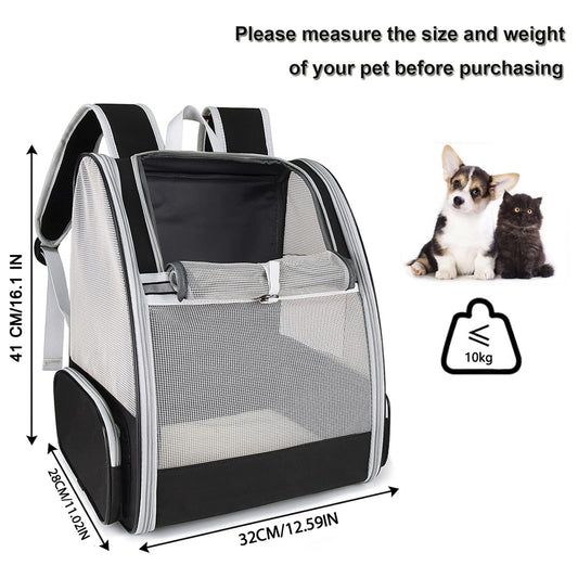 Dog backpack, cat backpack. Backpacks for small dogs and cats, pet carrier transport box cat foldable transport bag dog house breathable travel bag.