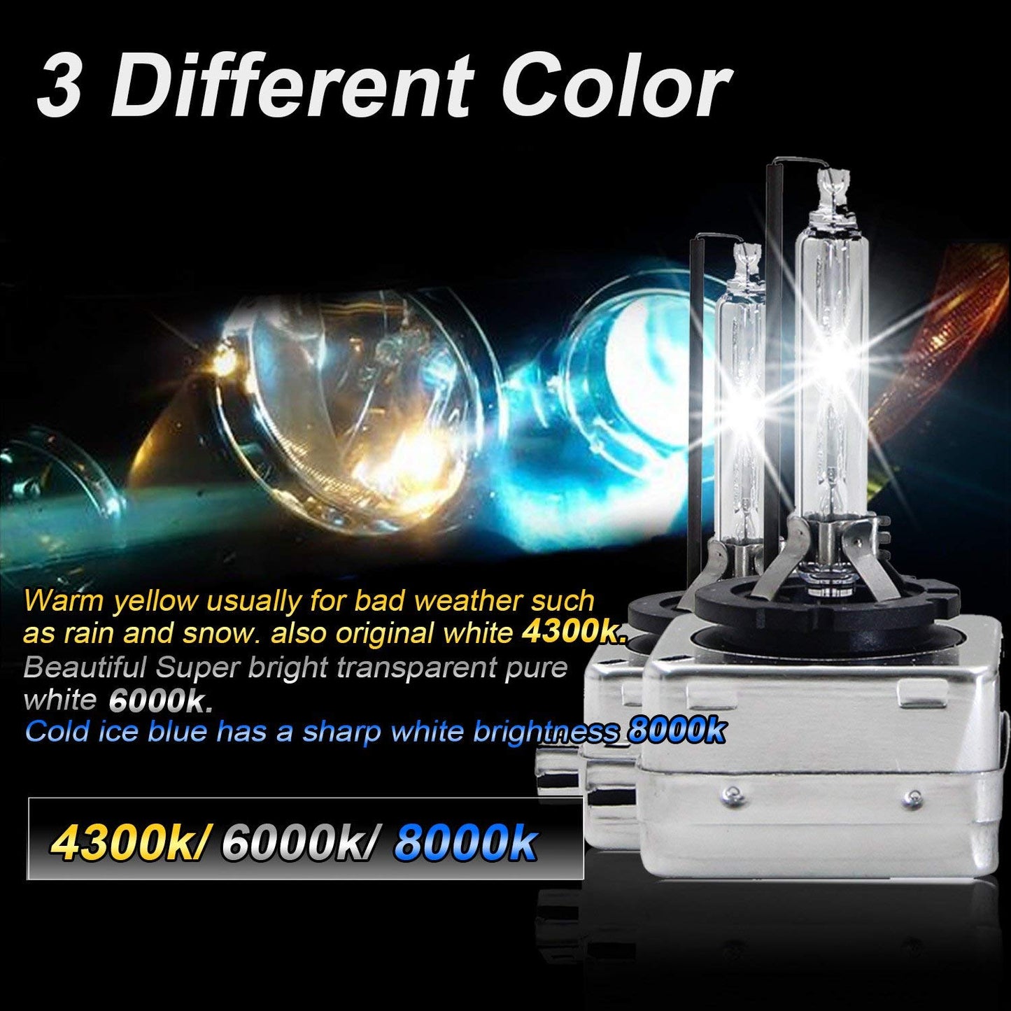 WinPower D3S 35W Bi Xenon Bulb 42V Car Light Discharge Lamp HID Kit 4300K Yellow Light Extreme Vision (2 Bulbs)