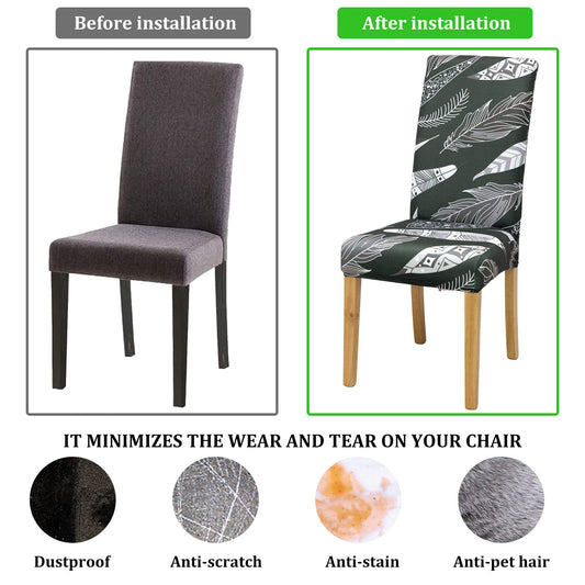 Sports Chair Covers 6 Pack Stretch Chair Covers for Dining Chairs, Removable Washable Chair Protection Decoration Chair Cover for Home, Kitchen, Hotel, Restaurant, Banquet, Wedding, Party