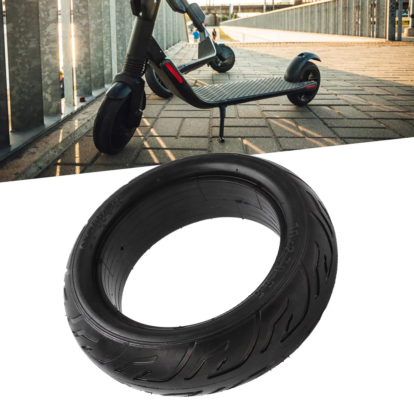 SUNGOOYUE 10x2.70-6.5 Solid Rubber Tire for Electric Scooter, Off-road Racing, Explosion-proof Scooter, Essential Tire Replacement.