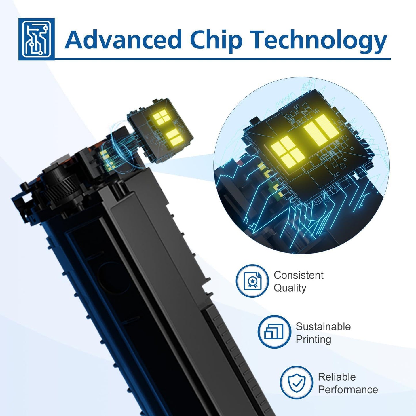 216A (With Chip) W2410A Toner for HP 216A Color Laserjet Pro MFP M183fw M182n M182nw M155a M155nw W2411A W2412A W2413A - Black Cyan Yellow Magenta, 4-pack
