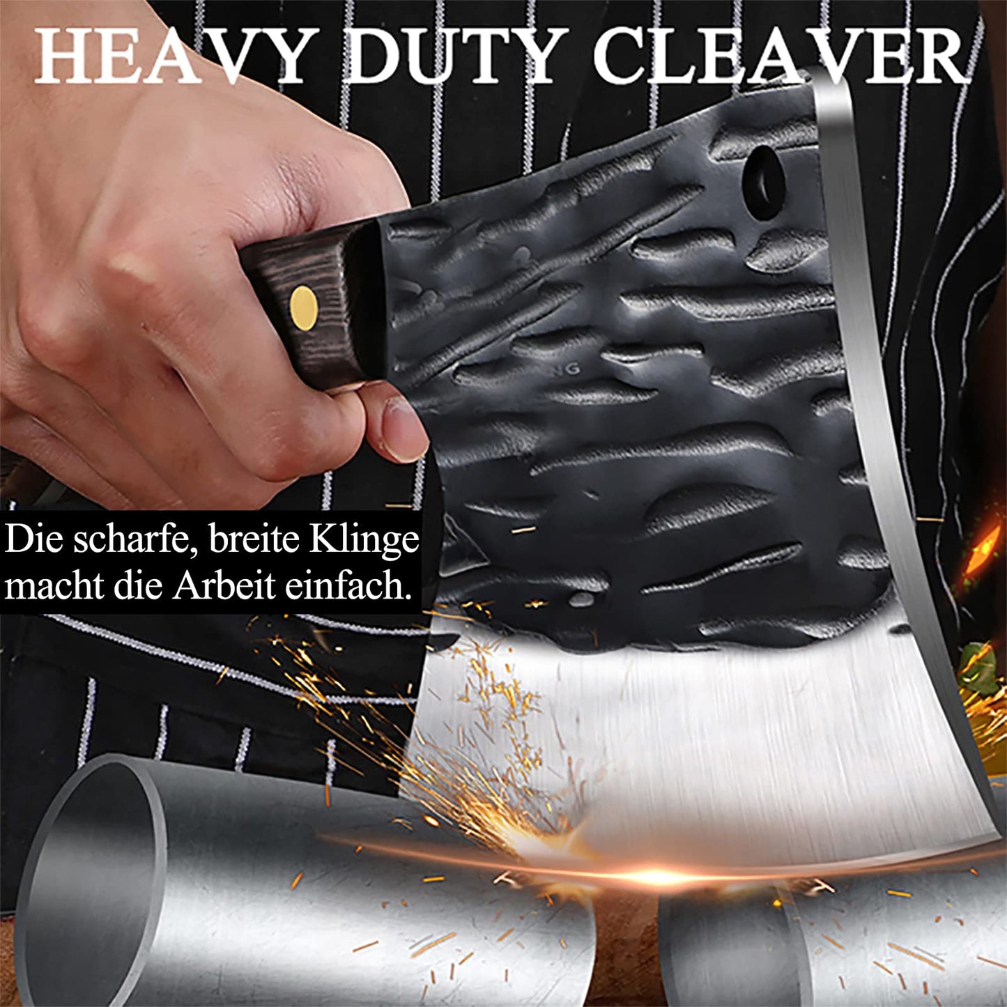 Omesio kitchen cleaver chopping knife bone cleaver bone knife bone saw chef's knife, for chopping bones.