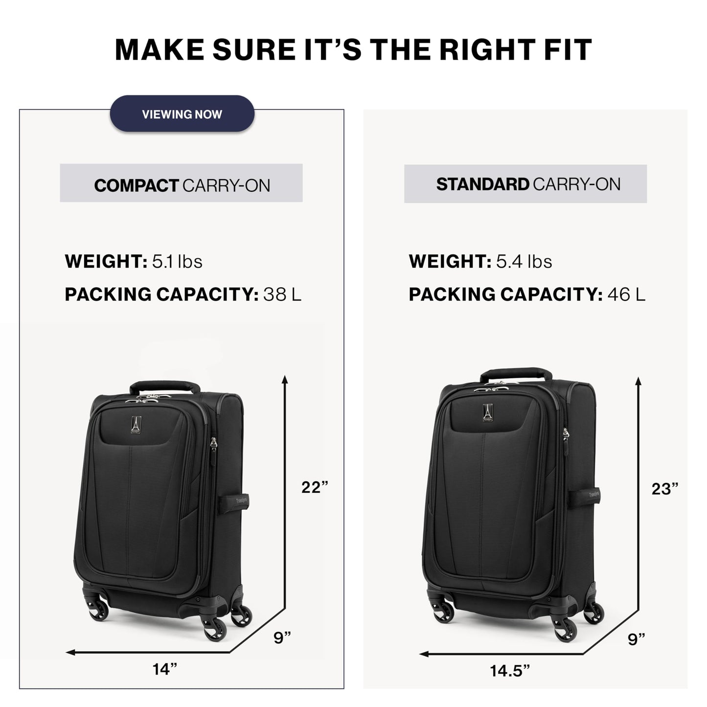 Travelpro Maxlite 5 Softside expandable carry-on with 4 spinner wheels, Lightweight suitcase, Men and women, Azur Blue, compact 51 cm carry-on