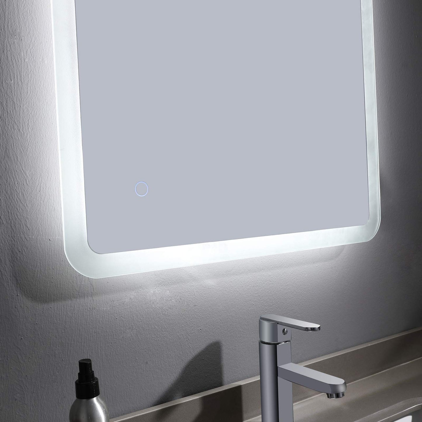 MEESALISA bathroom mirror 120x70 cm with lighting Large wall mirror LED mirror with touch Cool white, anti-fog, dimmable for bathrooms, living rooms