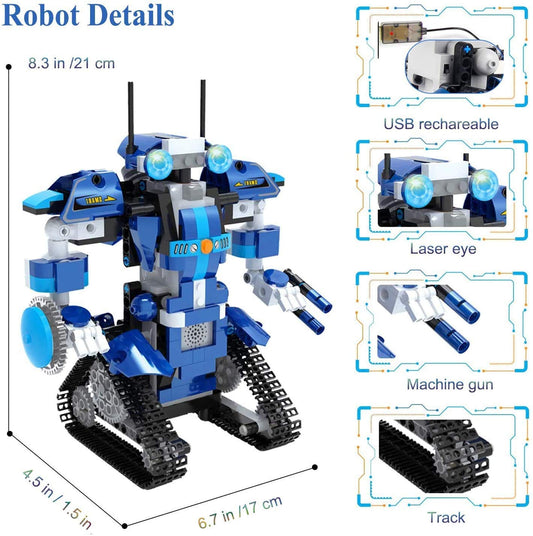 Yerloa Robot Kids Ages 8+, Remote Control Kit Toy, STEM Programmable Building Toy Gift for Boys Girls 6-12 (405 pcs)