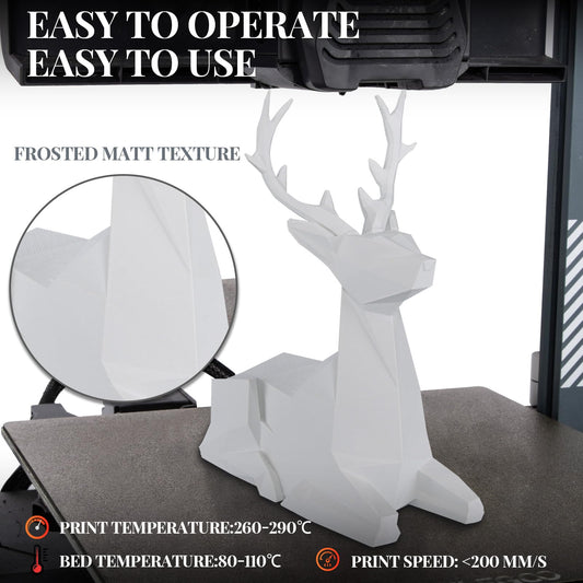 TINMORRY fiberglass-reinforced PETG filament 1.75mm, high impact resistance PETG GF 3D printing filament, durability & stiffness, suitable for most FDM 3D printers, 1 KG 1 coil, Frosted White