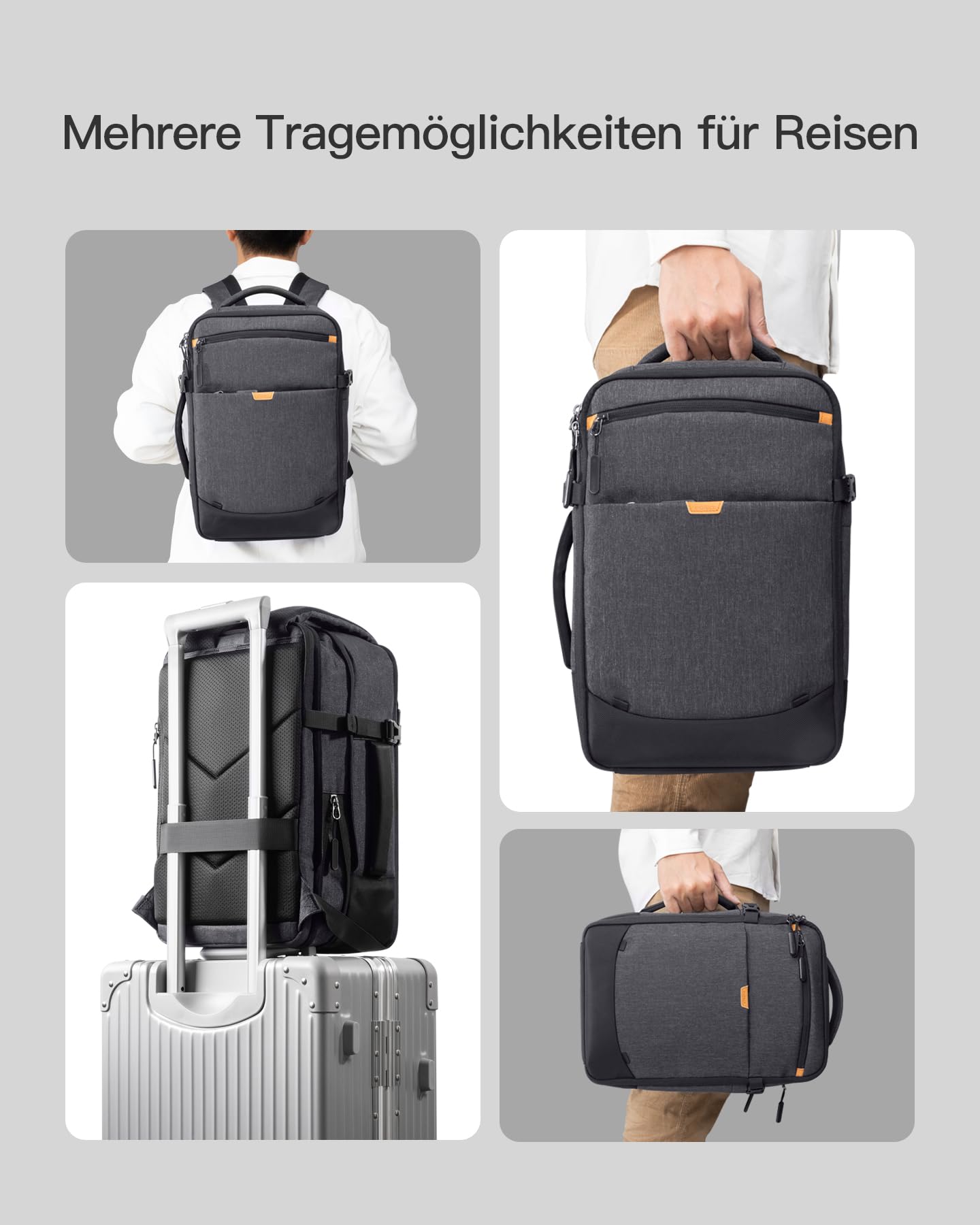 Inateck 17-20L Ryanair carry-on backpack 40x20x25 for women and men, laptop backpack compatible with 14-inch MacBook Pro.