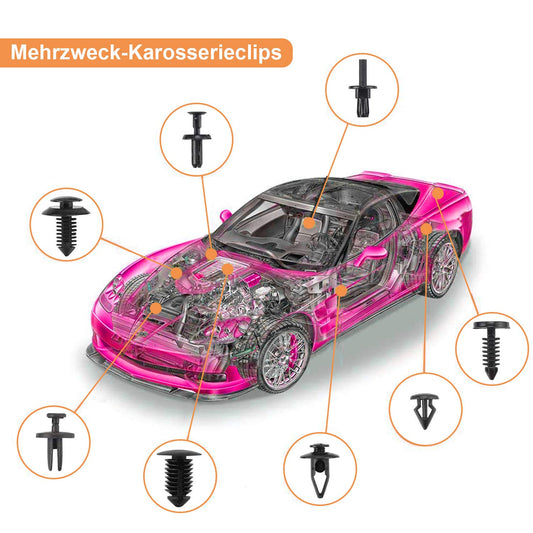 Automotive Tool, 716 Pieces Car Fastener Clips, Universal Door Panel Clips Bumper Trim Plastic Fasteners Set with Removal Tools, Sponge Cushion, and Cable Ties.