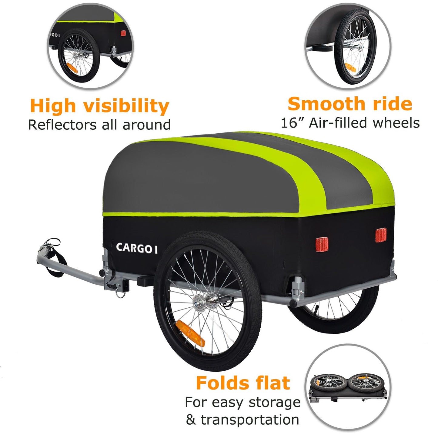 Tiggo VS Cargo I Cargo Trailer Bicycle Trailer Transport Trailer CT901-D02 GREEN