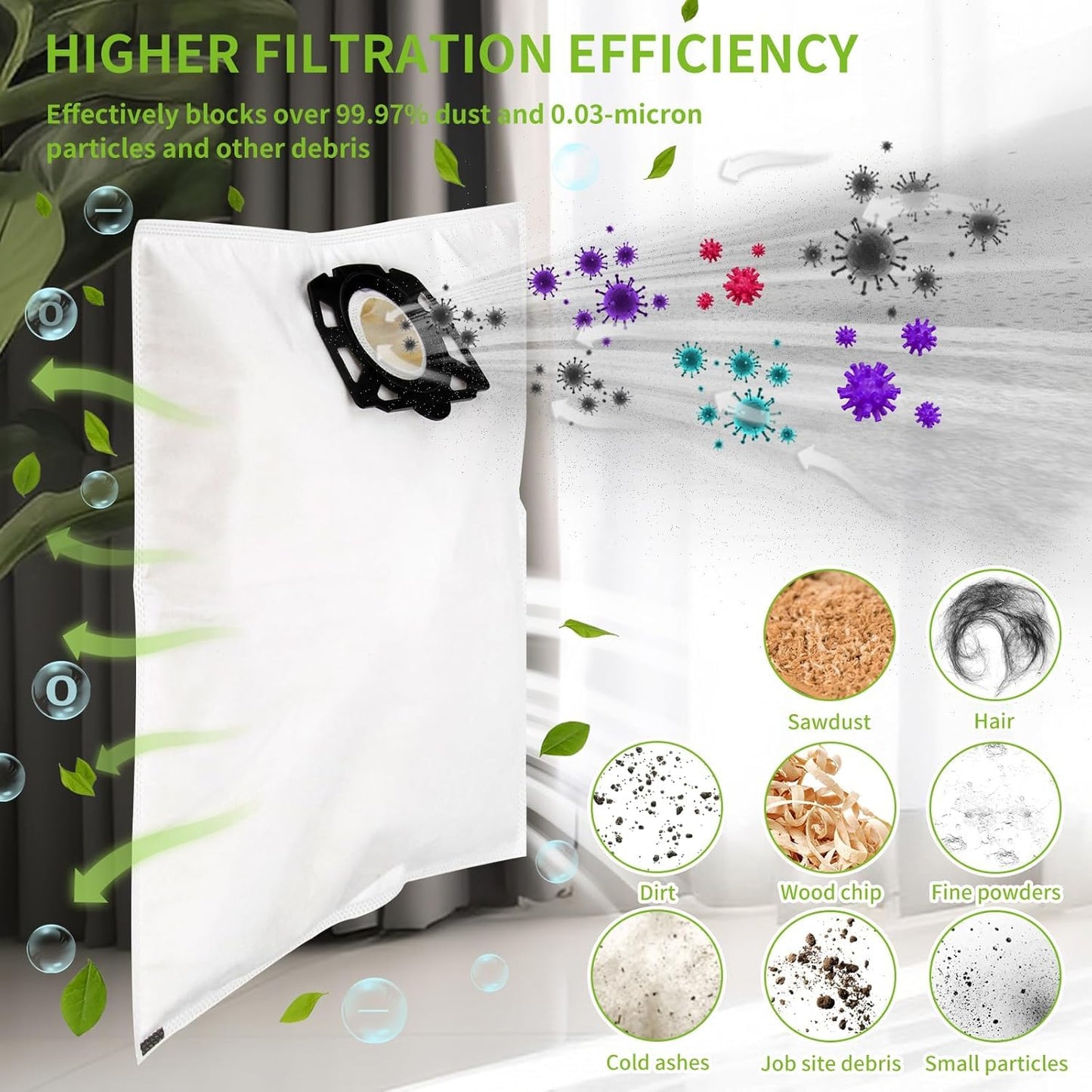 10 dust bags + 2 filters for Kärcher 2.863-006.0 KFI 487 WD4 WD5 WD6 WD5P WD6P Premium MV4 MV5 MV6 vacuum cleaner parts 2.863-005.0