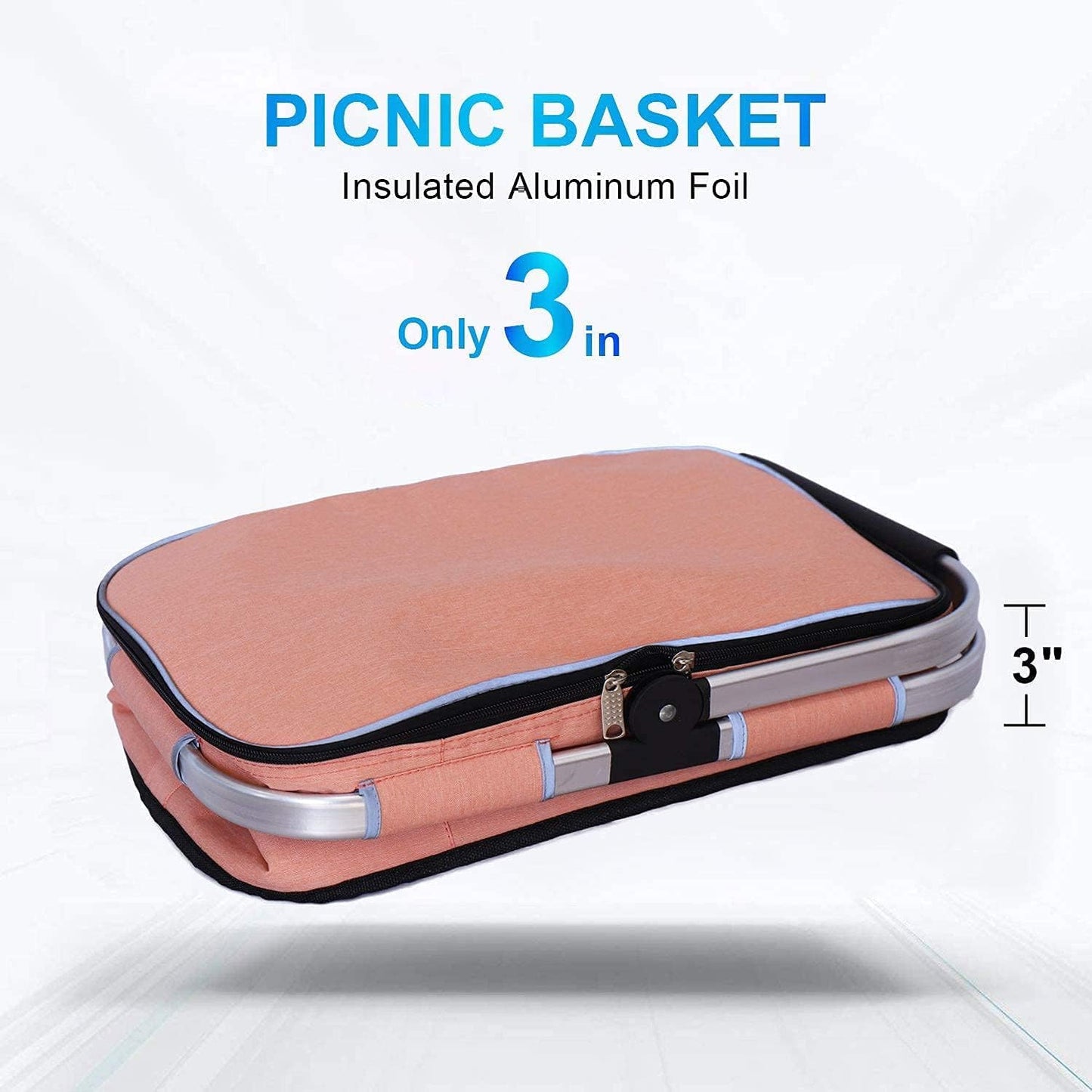 LIQINGG 35L waterproof cooler bag shopping basket large insulated cooler lunch bag thermal bag for office camping picnic travel side support stand upright collapsible (patent protection)