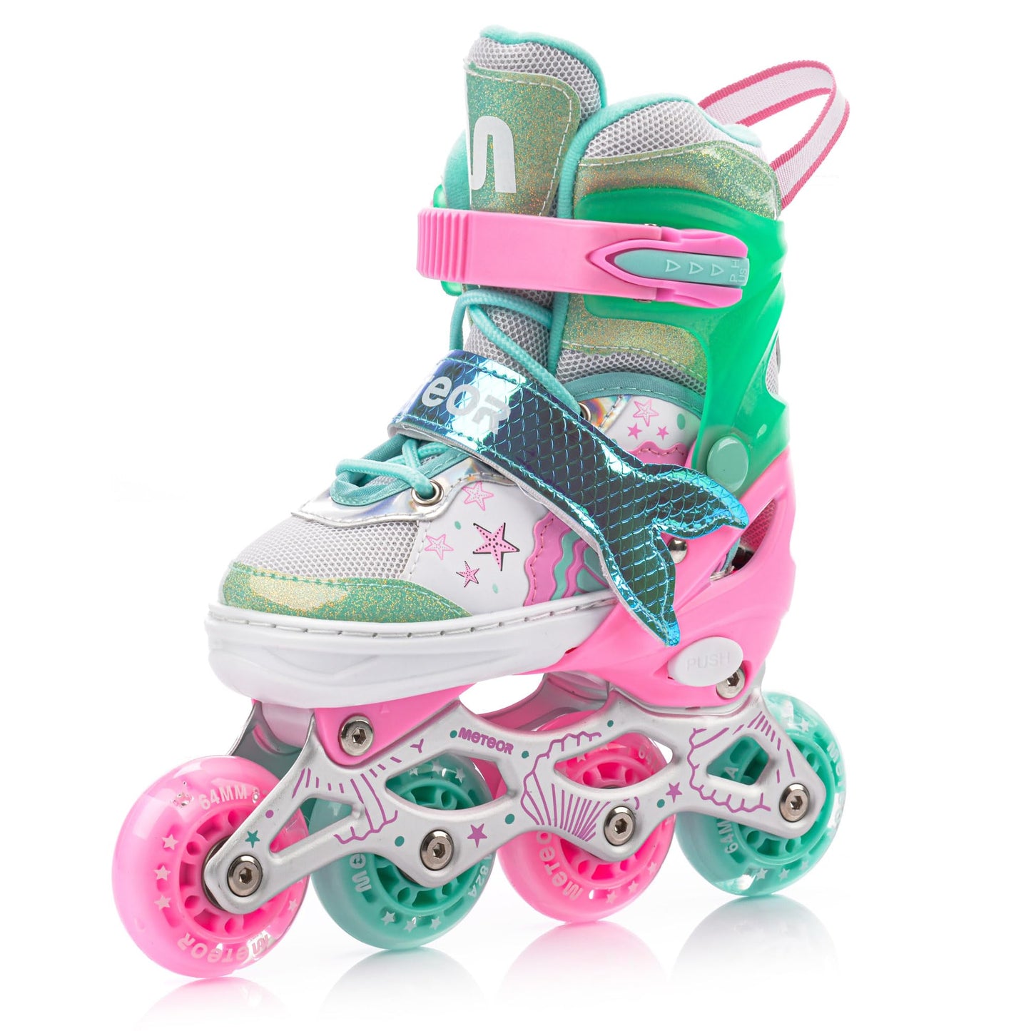 meteor® Inline Skates 4in1 Children's Inline Skates Roller Skates Roller Blades Quad Skates Carbon Children's Adjustable Skate Big Wheels