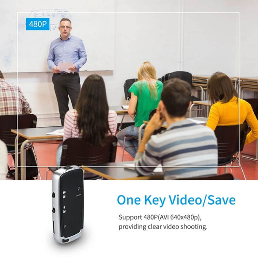 ASHATA - Video-Voice-Recorder, Portable Voice Recorder 480P - Camcorder Digital Audio Recorder Small Recording Devices, for Meetings, Lectures, Interviews