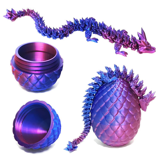 Yearsahrk 3D Printed Dragon Egg Mysterious Dragon Toy Realistic Movable Dragon Figures Surprise Easter Dragon Eggs Home Decor