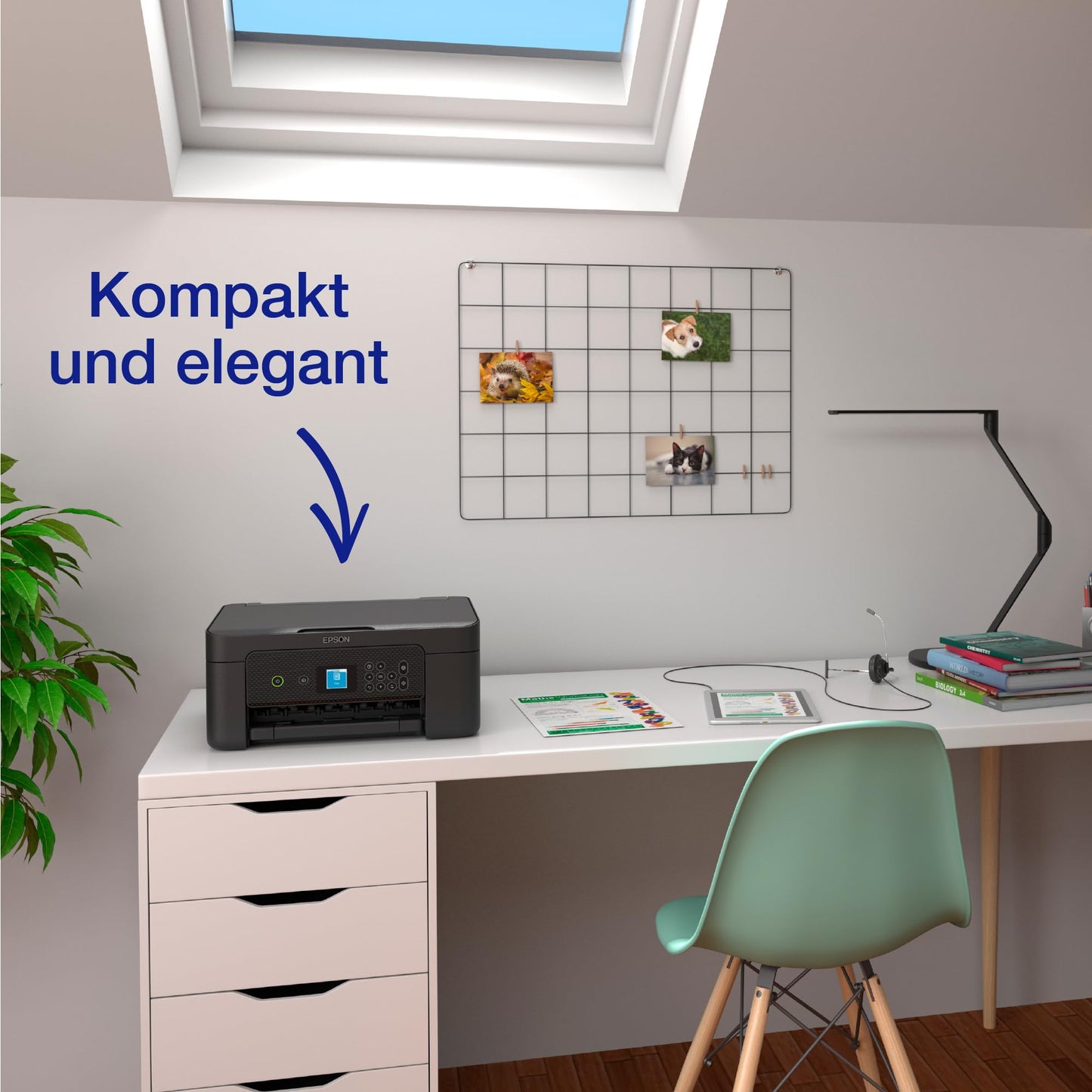 Epson Expression Home XP-3200 3-in-1 ink multifunction printer with scanner, copier, WiFi, single cartridges, duplex, 1.45 inch display, A4 size, includes 9 months of ReadyPrint Flex ink tariff.