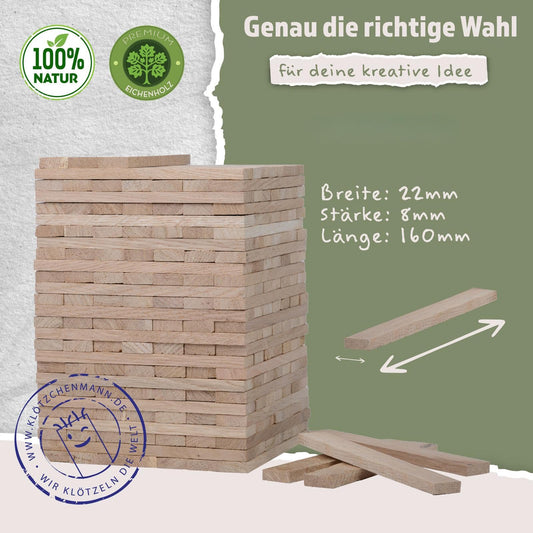 Block man oak building blocks 200 pieces without adhesive wooden blocks for DIY projects crafting wood crafting sticks for windowsill and decoration