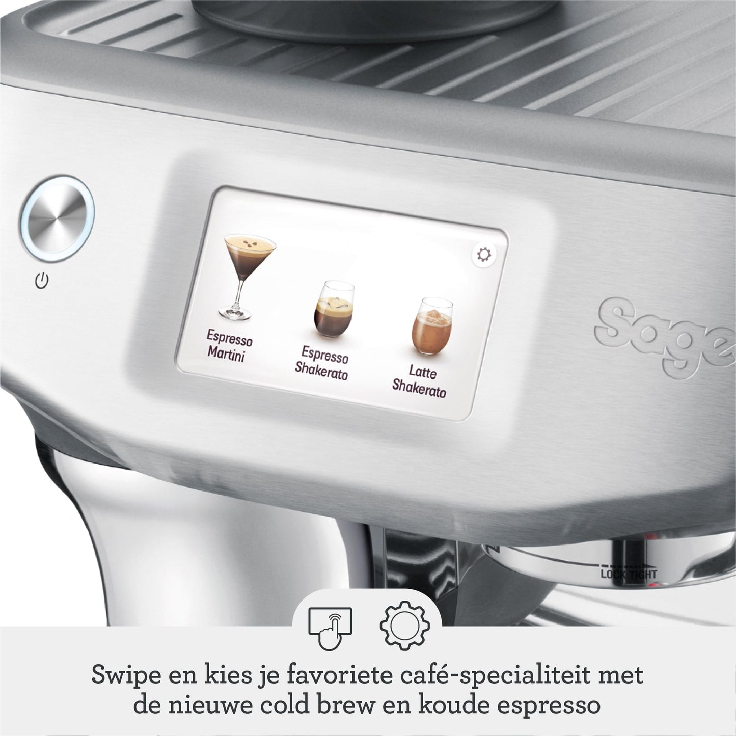 Sage - The Barista Touch Impress - coffee machine with automatic milk frothing, built-in grinder & Cold Brew function - Intelligent dosing, assisted tamping - Black stainless steel