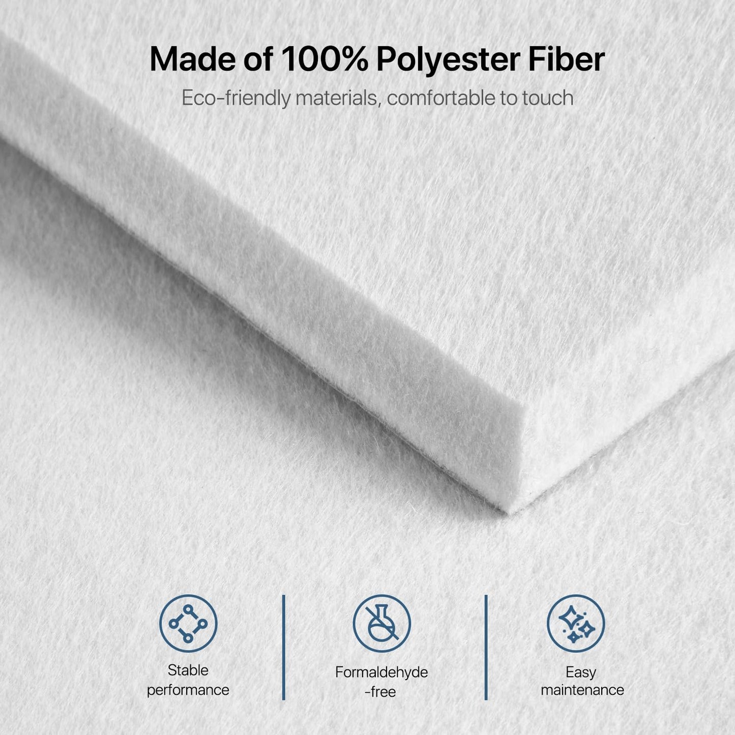Acoustic Panels Self-Adhesive Felt, 12 Pieces Wall, Ceiling, Door Sound Absorber for Studio, Living Room, Kids Room, TV, Office, Bedroom, Acoustic Panels White, 30 x 30 x 0.9cm, 1.08㎡