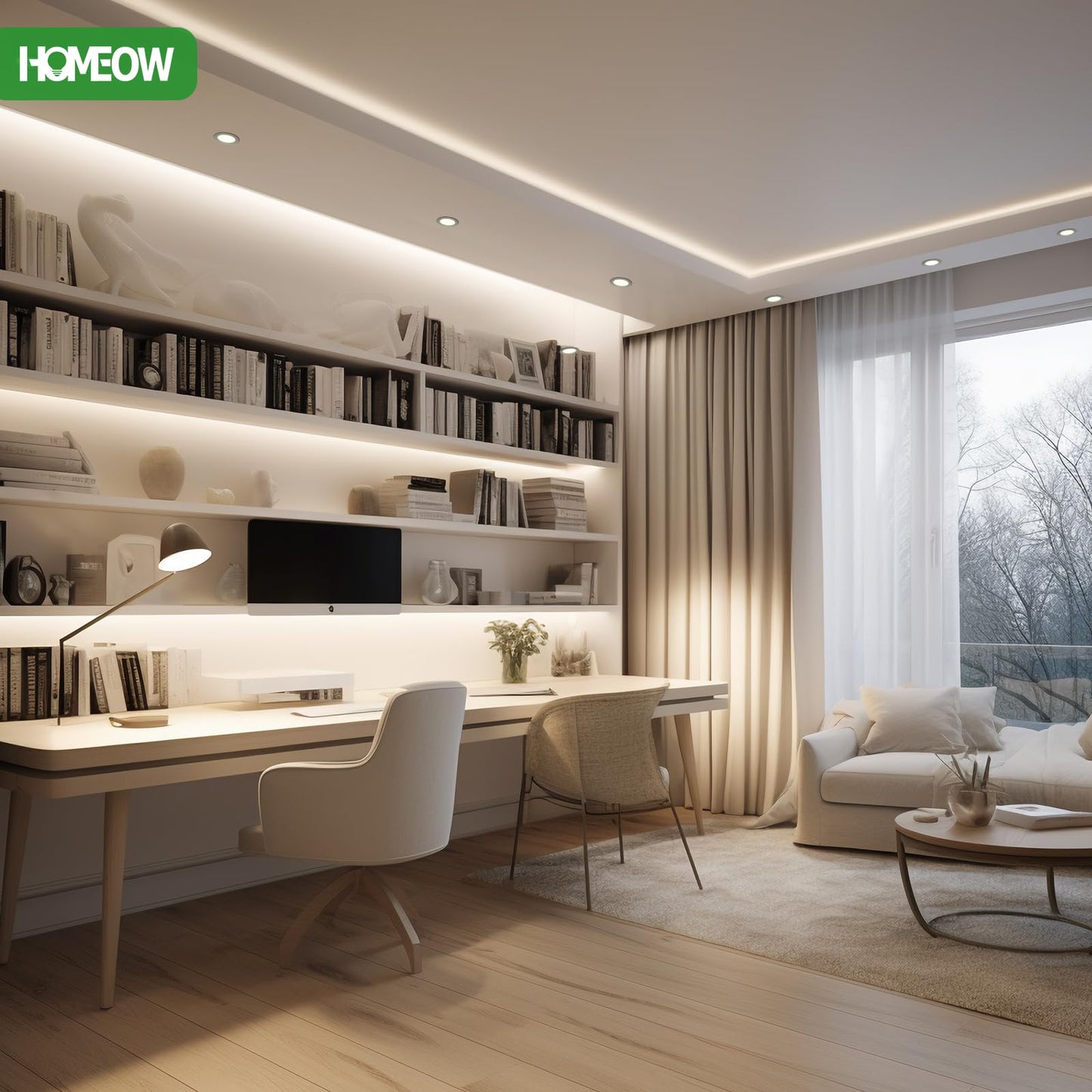 HOMEOW 12 pack Recessed LED Flat Panel Lights, 230V 5W 450 Lumens, Neutral White 4000K LED Spot, Cut-out 75-85mm, Diameter 100mm, IP44 Waterproof for Bathroom Kitchen Living Room.