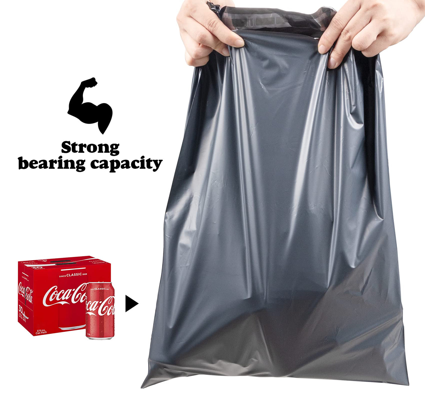 100 shipping bags plastic mailing envelopes with 4 sizes, self-adhesive and opaque, shipping bag merchandise bags plastic courier envelope shipping bags for clothing goods and textiles, Gray