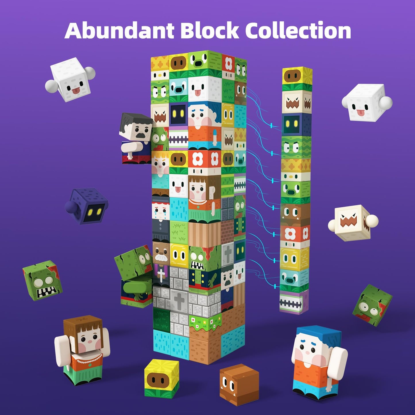 GobiDex Magnetic Building Blocks 2.5 cm 100 Pieces - Zomblock Magnetic Blocks for Kids, Magnet Blocks Toy & Brain Teasers, Creative Gift for Boys and Girls Ages 3+, 2025 New