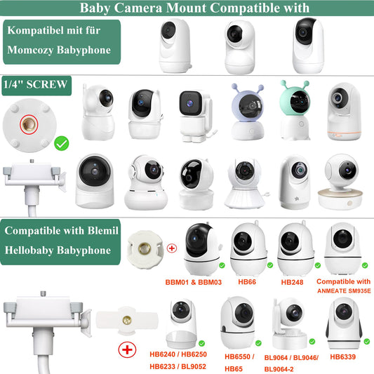 Derebir baby monitor holder camera mount compatible with Philips Avent/Momcozy/GHB/Hellobaby/Blemil/jeeber-VB805PR baby monitors.