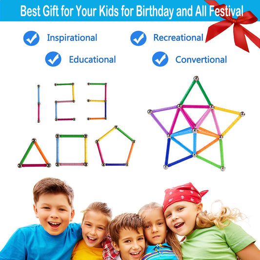 Beicarin Magnetic Building Blocks, 150 Pieces, toy, magnetic educational toys, magnetic blocks, stackable toy set for children and adults