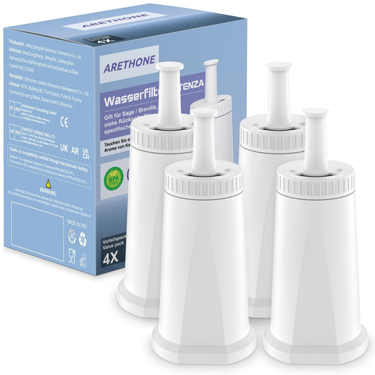 ARETHONE water filter replacement for Sage coffee machine, 4 pieces replacement for Sage Barista Express Pro water filters. Compatible with SES810/SES880/SES920/SES980/SES990/SES875/SES008/BES008.