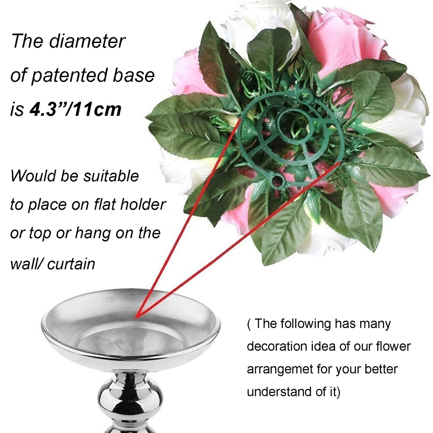 BLOSMON bouquet artificial flower arrangements 10 Pcs Champagne & White Artificial Flower Bouquet Table Decoration Flower Ball Valentines Day Wedding Mother's Day Gift