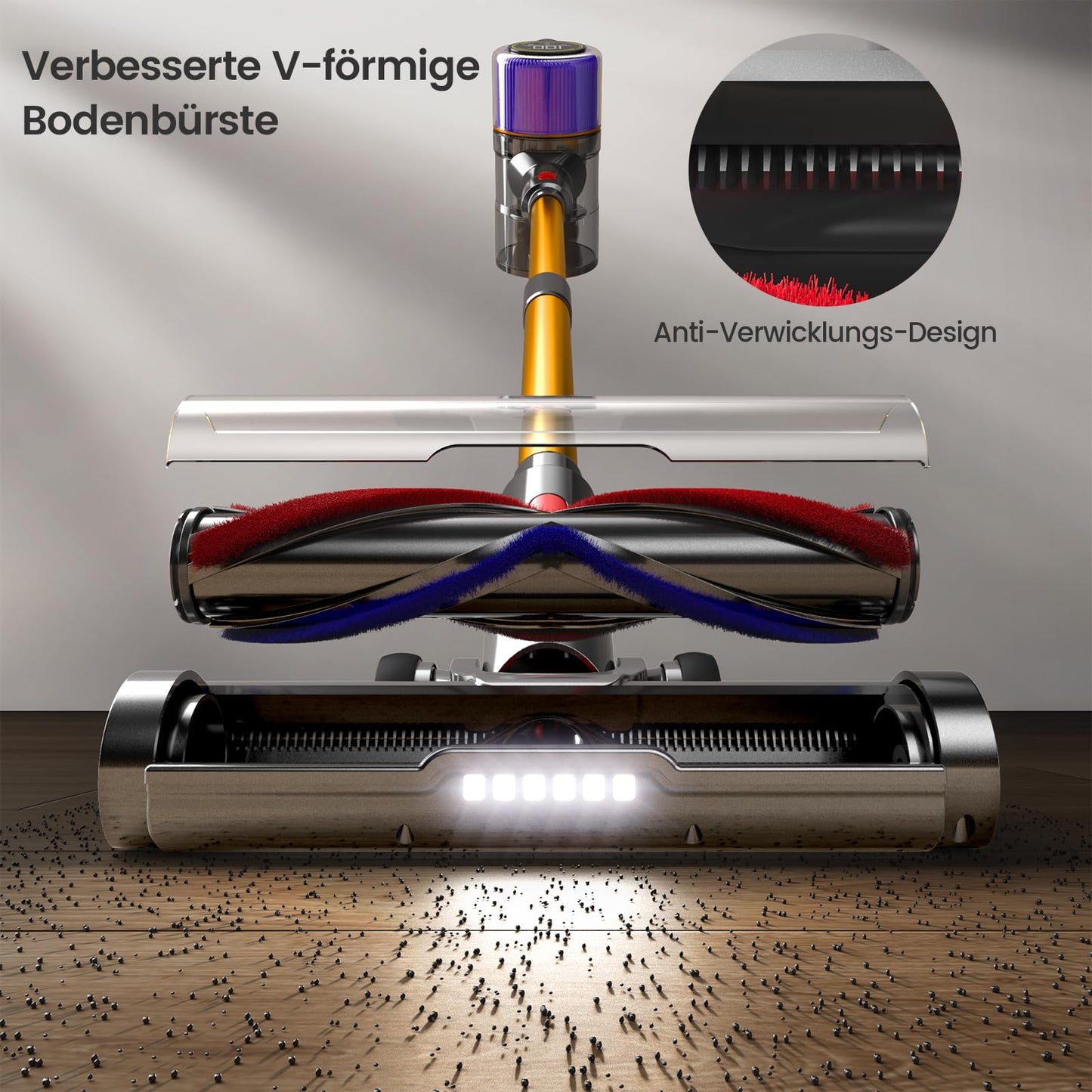 Avalsor 550W/45000Pa/65Mins Battery Vacuum Cleaner, Cordless Vacuum with Touchscreen and Anti-Tangle Brush, 1.5L Dust Container, 9-in-1 for Hard Floors, Carpets, and Pet Hair.