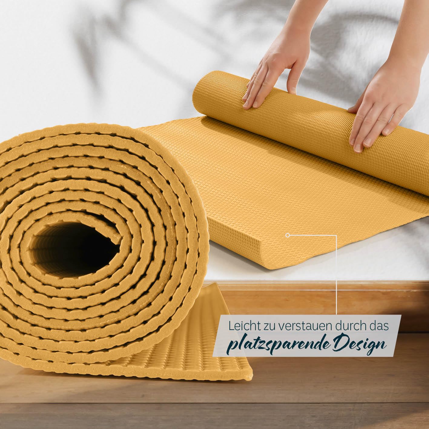 DoYourYoga Fitness Mat Yoga Mat "Kirana" made of ECO-PVC - 183 x 61 x 0.4 cm - non-slip & durable - Exercise Mat Yoga Mat Pilates Workout - Curry