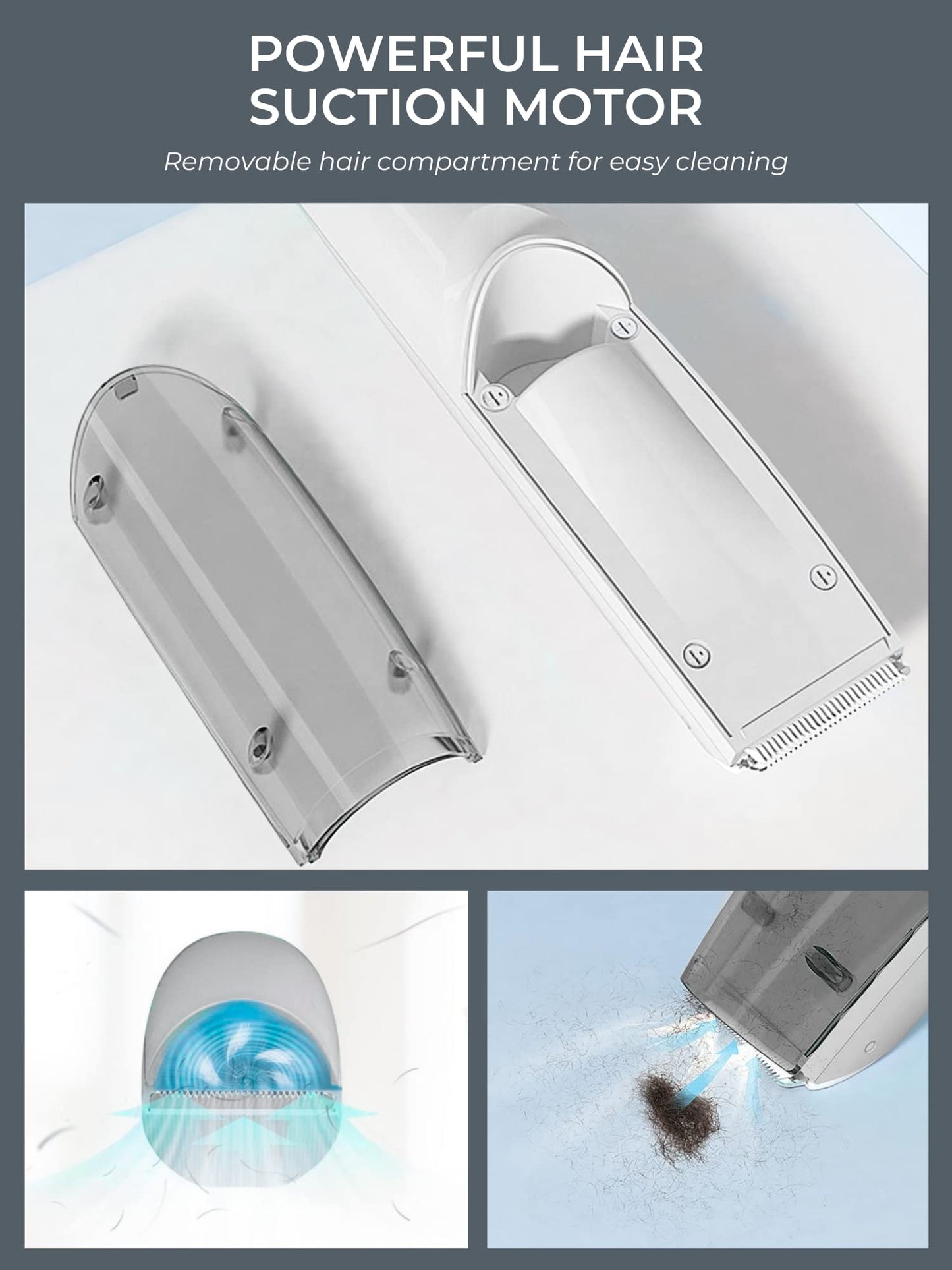 Children's hair clipper. Silent wireless hair trimmer 48dB, Waterproof IPx7. Hair clipper for kids with ceramic blade for sensitive skin and USB charging cable.