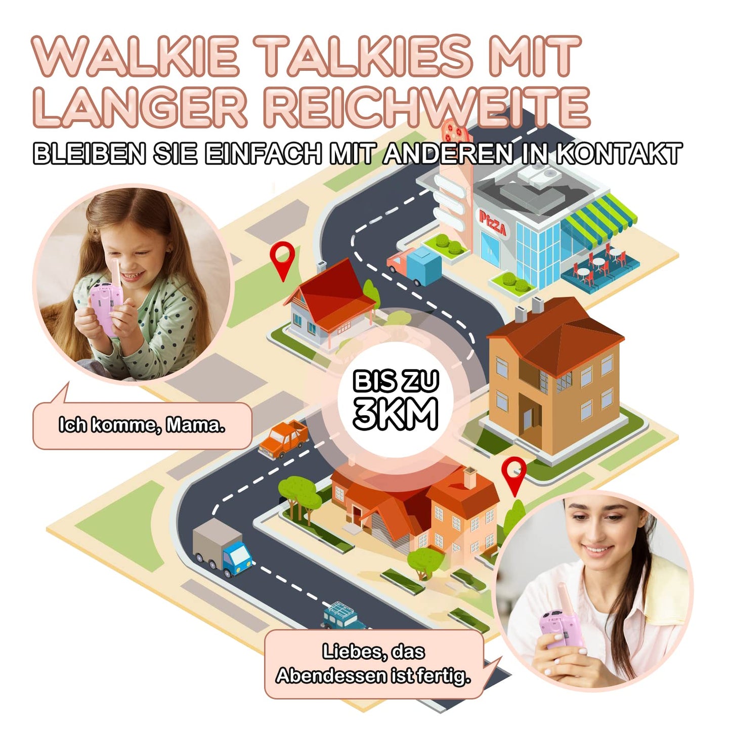 Toys for 3-12 year old boys and girls, Bakoherp walkie talkies for kids rechargeable with 8 channels, children's walkie talkie rechargeable with VOX function & keypad lock for adventures, camping, hiking.