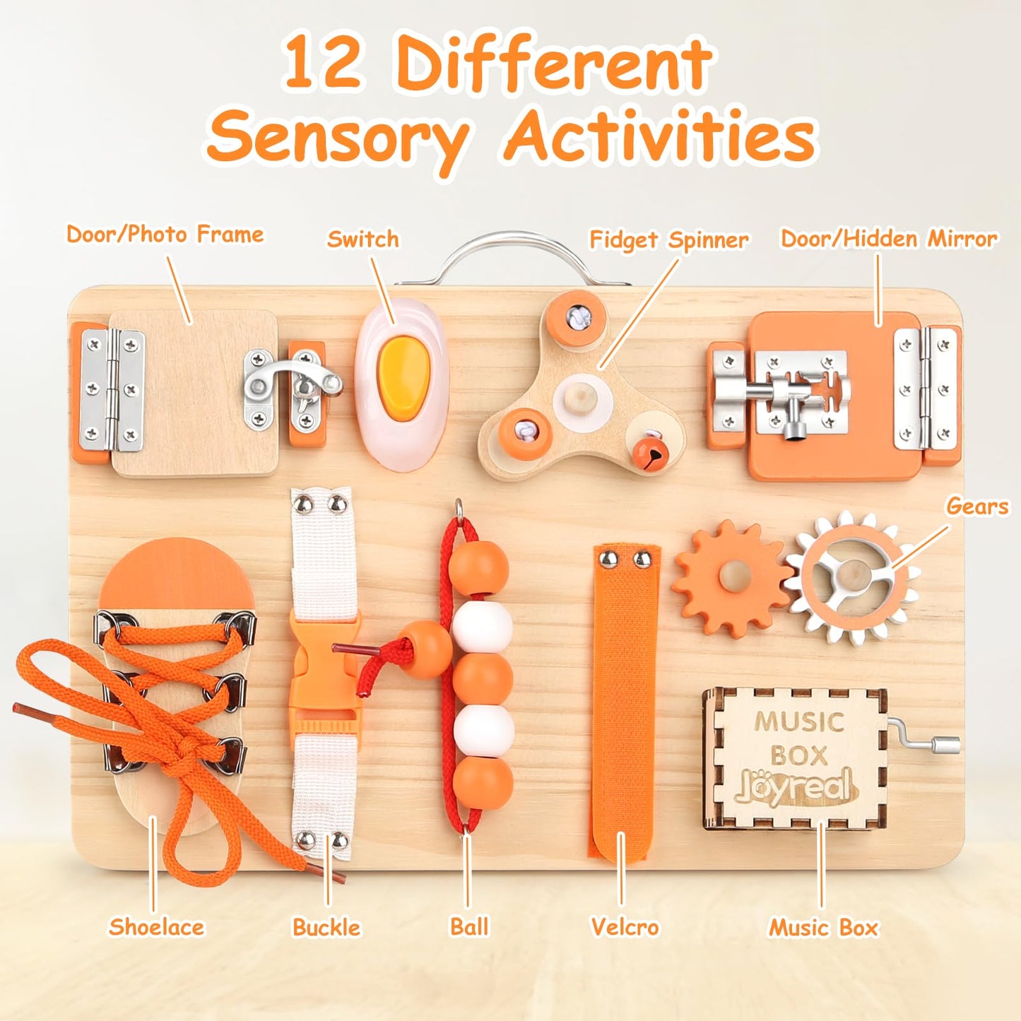 Joyreal Motor Skills Board Activity Board Montessori Toy Busy Board Montessori Board Motor Skills Toy Sensory Toy