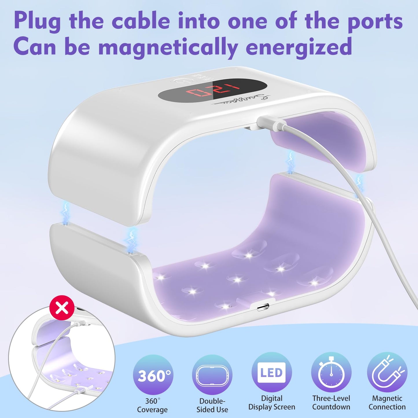 UV light for resin, Double-sided UV lamp for resin Large UV resin lamp with LED display (longer time in 2m, 3m, 5m) Fast-curing UV lamp resin for resin, molds, jewelry making