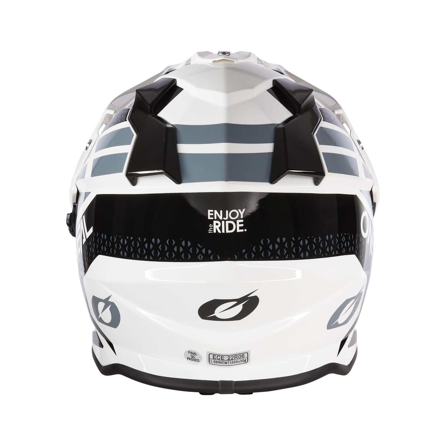 O'NEAL | Motorcycle Helmet | Enduro Bike | Ventilation openings for maximum airflow & cooling, integrated sun visor | Sierra Helmet R V.24 | Adult | Black White Gray | Size XXL