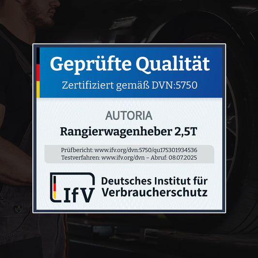 AUTORIA Jack 2.5T - Low-profile hydraulic trolley jack with case, 3X rubber pads & adapter - for cars & lowered vehicles - up to 2,500 kg lifting capacity